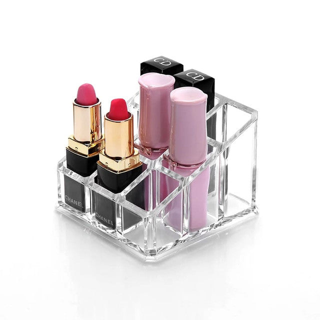 9 Grid Acrylic Makeup  Transparent Cosmetic Box