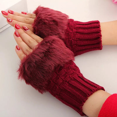 Fancy Winter Wool Gloves for Women Girls