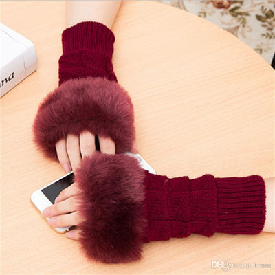 Fancy Winter Wool Gloves for Women Girls