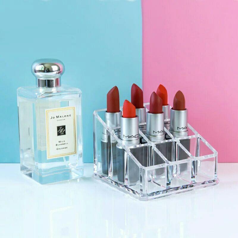 9 Grid Acrylic Makeup  Transparent Cosmetic Box