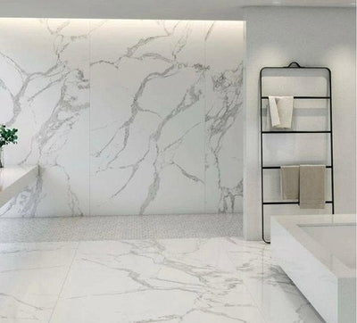 (Pack of 5) Self Adhesive White Marble Sheet for Kitchen
